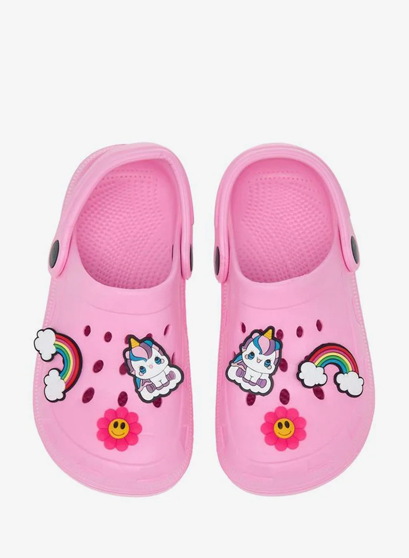 Flora Bella By Shoexpress Girls Applique Detail Clogs With Backstrap