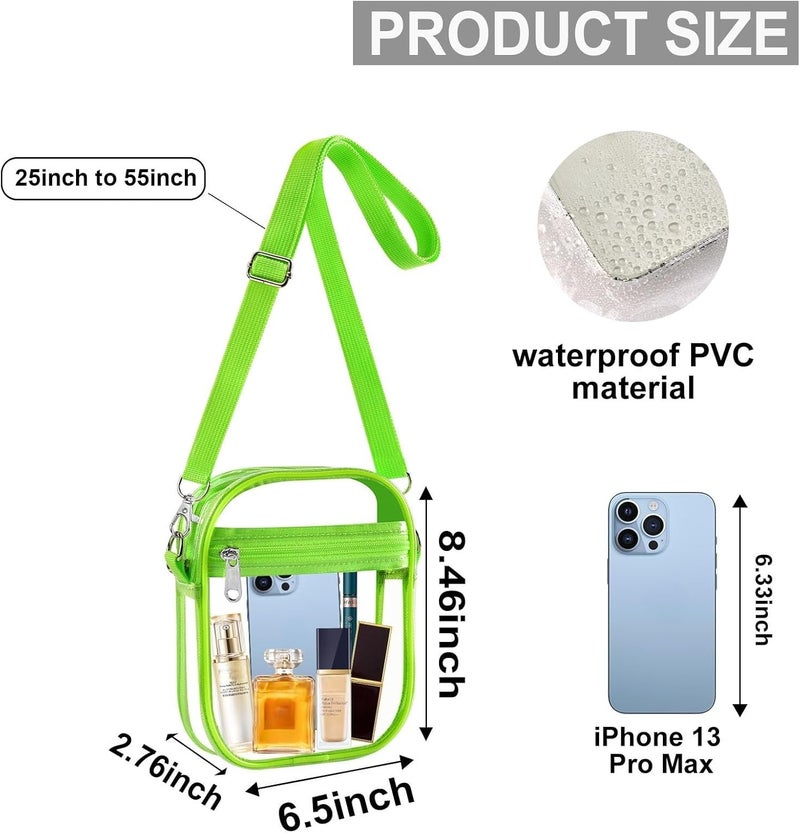Fibrdoo Clear Crossbody Purse Bag, Clear Bag Stadium Approved with Front Pocket for Concerts Sports Festivals - Image 1
