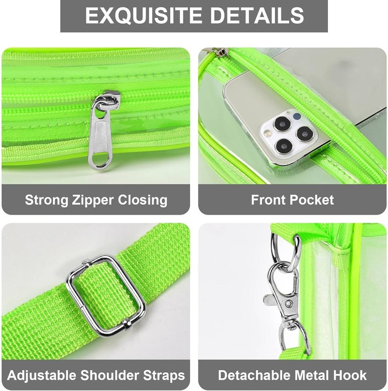 Fibrdoo Clear Crossbody Purse Bag, Clear Bag Stadium Approved with Front Pocket for Concerts Sports Festivals - Image 2