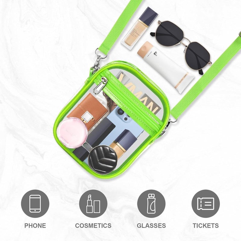 Fibrdoo Clear Crossbody Purse Bag, Clear Bag Stadium Approved with Front Pocket for Concerts Sports Festivals - Image 3