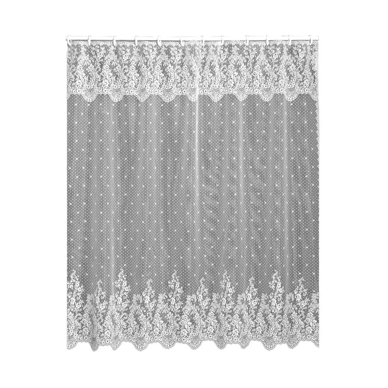 Heritage Lace, White Floret 72x72 Shower Curtain, 72 inch Wide by 72 inch Drop (6290W-OC) - Image 4
