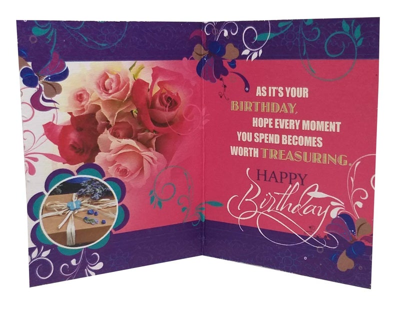 Saugat Traders Birthday Gift for Girlfriend-Wife-Heart Shape Box of 3 Rose with Soft Toy & Small Greeting Card - Image 3