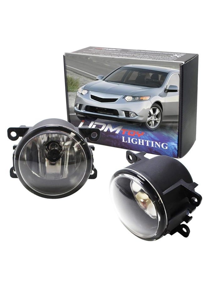 iJDMTOY Pair Clear Lens Fog Light Lamp Assemblies w/ 55W H11 Halogen Bulbs Compatible with Acura Honda, Compatible with Ford, Compatible WithNissan Subaru Suzuki etc - Image 1