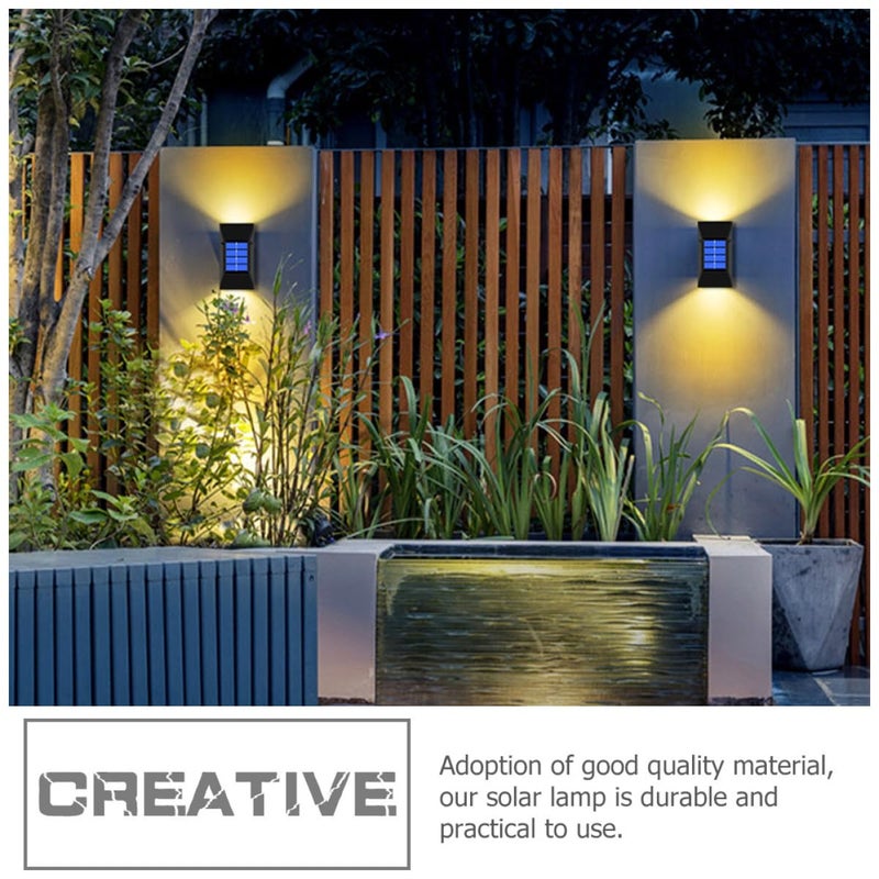 Solar Powered Outdoor Wall Lamp 6 LED Warm White Light Waterproof Garden Patio Lighting - Image 5