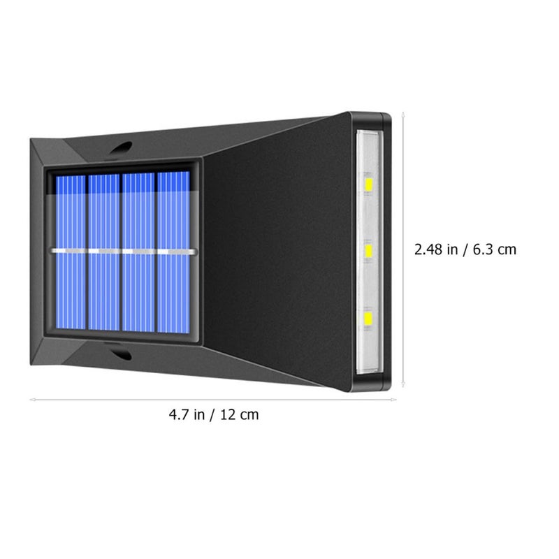 Solar Powered Outdoor Wall Lamp 6 LED Warm White Light Waterproof Garden Patio Lighting - Image 3