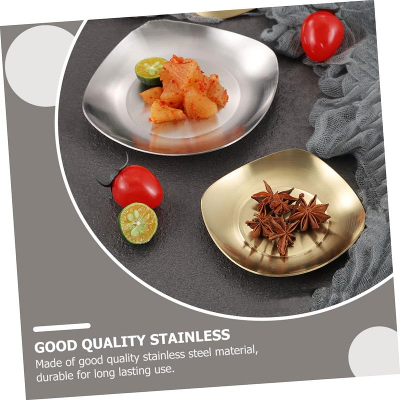 Stainless Steel Appetizer Serving Plate For Sauces Dips Condiments 10 5X10 5X2CM Size - Image 4