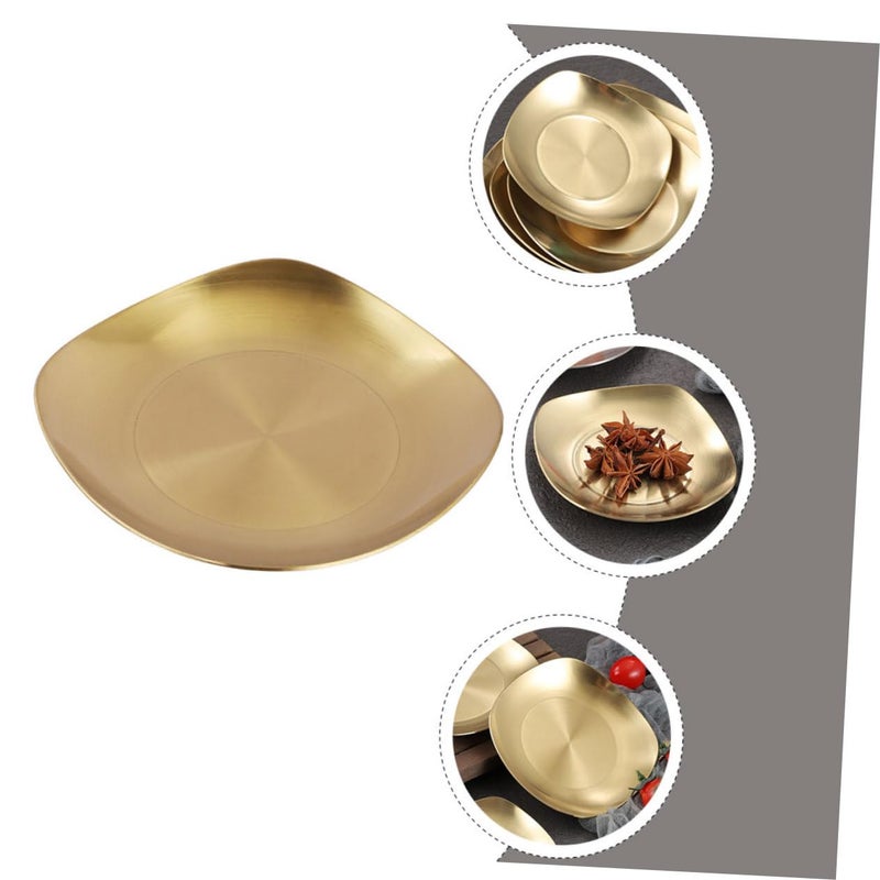 Stainless Steel Appetizer Serving Plate For Sauces Dips Condiments 10 5X10 5X2CM Size - Image 5
