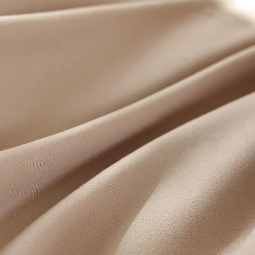 JANZAA Queen Ruffled Comforter Set 3PCS (1 Taupe Comforter Set and 2 Pillowcases) Vintage Farmhouse Shabby Chic Bedding Soft Fluffy Bed Set All Season - Image 3