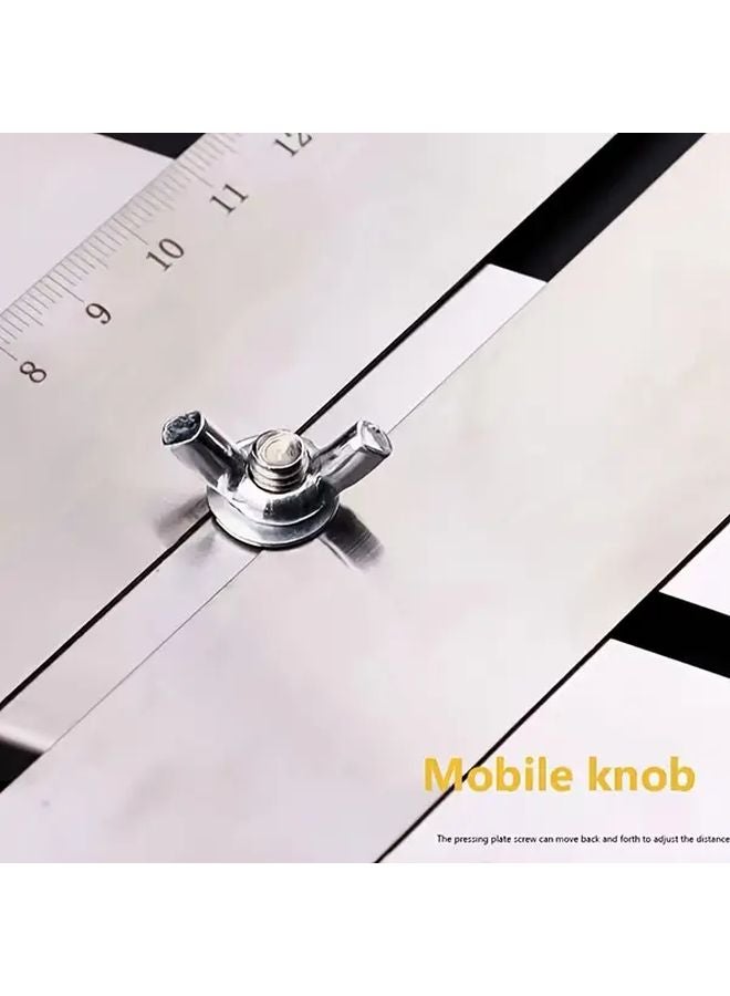 15.75 Inch Metal Tile And Glass Hole Locator With Measurement Markings Adjustable Positioning Guide - Image 3