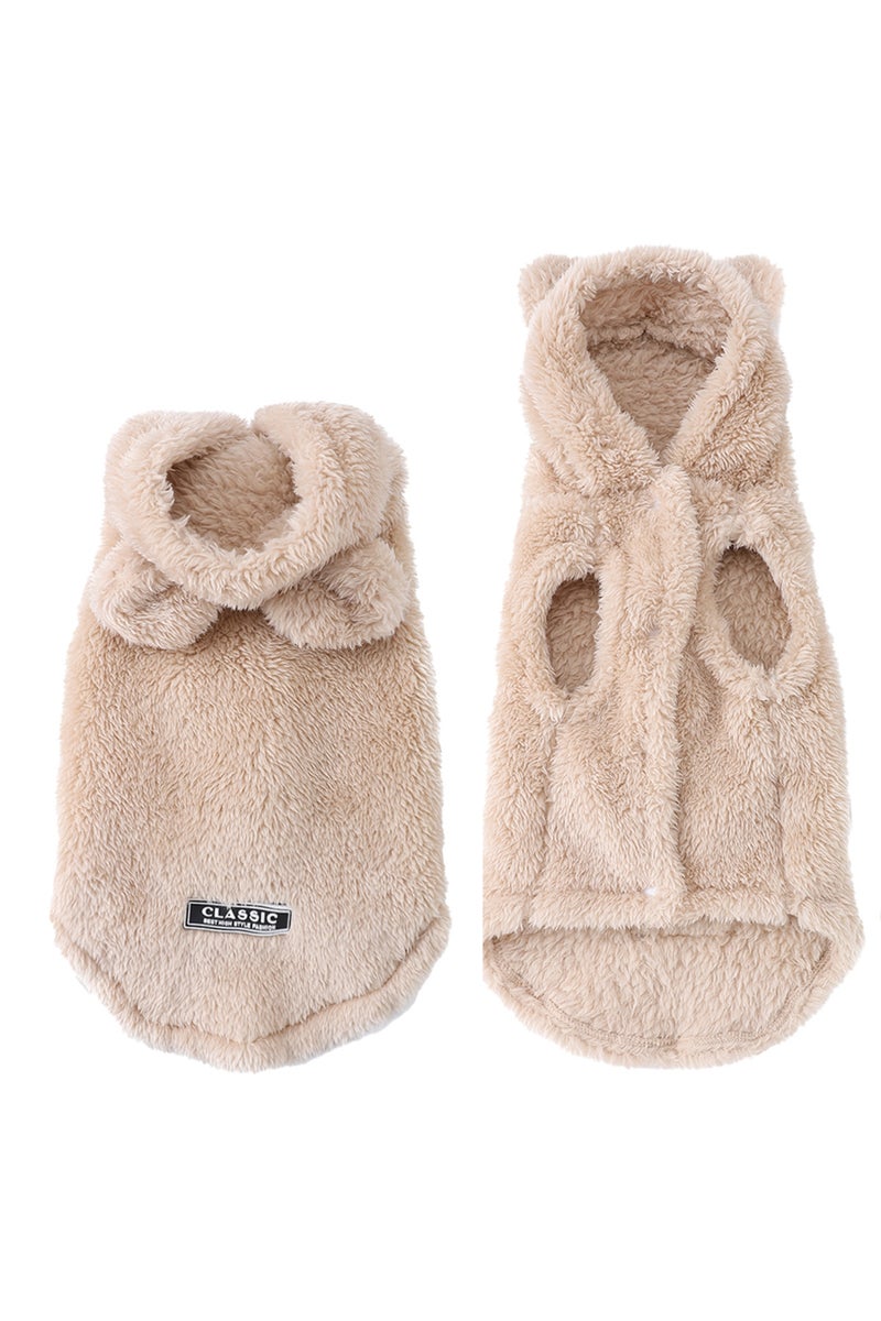 erorex XL Khaki Fleece Warm Cat Costume For Winter Autumn Cute Soft Cats Clothes For Small Medium Dog Kitty