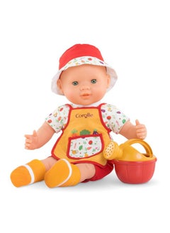 Corolle Charly The Vegetable Party Set - 14" Baby Doll with Watering Can, Gardening Smock and Boots, for Ages 2 Years and up