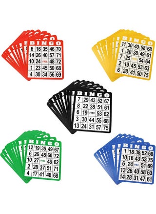 100-Pack Multi-Color Bingo Game Cards With Easy Read Numbers, Reusable Paper Bingo Sheets For Large Groups, Family/Friend Parties, Bingo Games - pzsku/Z72C44AE4F5506E352EF5Z/45/_/1734347924/32cf5808-cd7c-4cf1-9c9b-7ad5ab9b84f6