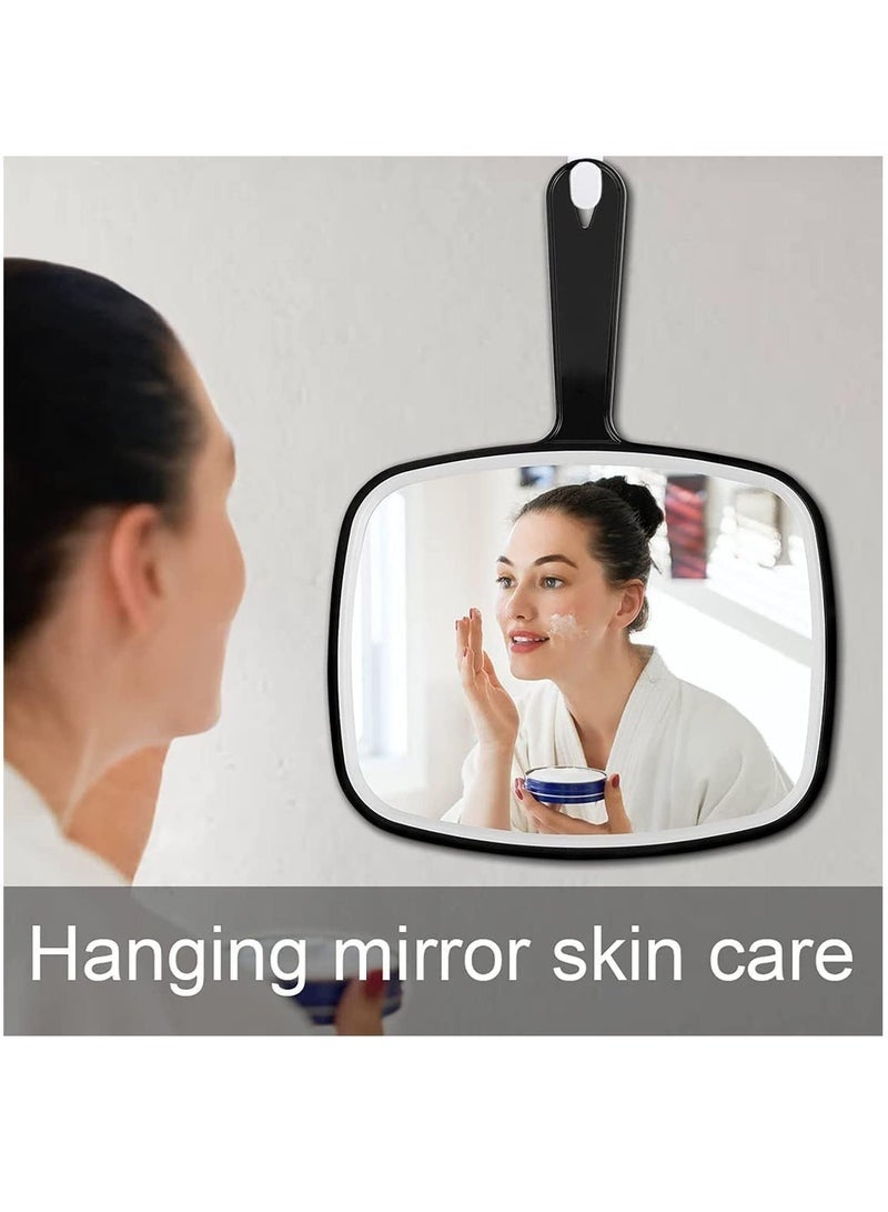 Bukela Handheld Mirror, Makeup Hand Mirror with Handle for Shaving, Makeup, Bathroom, Hair, Large Travel Handheld, hand held mirror for Makeup Home Salon Travel Use(Square Black 21.5 x 20 cm) - Image 3