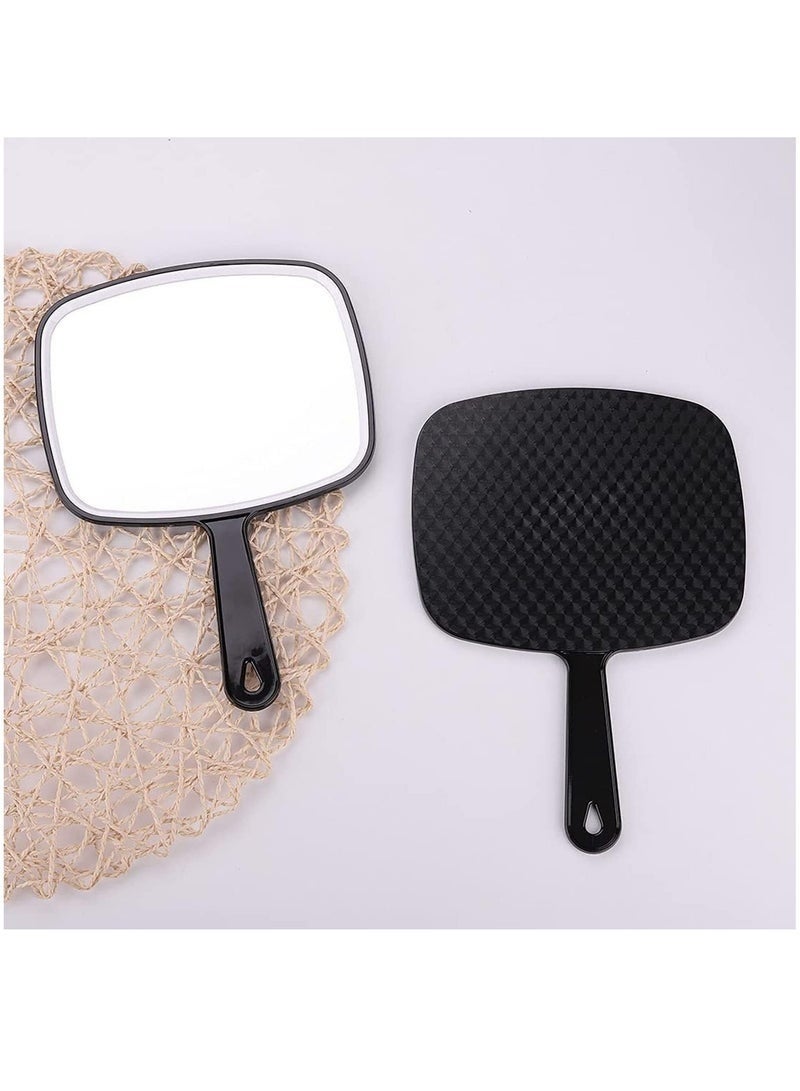 Bukela Handheld Mirror, Makeup Hand Mirror with Handle for Shaving, Makeup, Bathroom, Hair, Large Travel Handheld, hand held mirror for Makeup Home Salon Travel Use(Square Black 21.5 x 20 cm) - Image 2