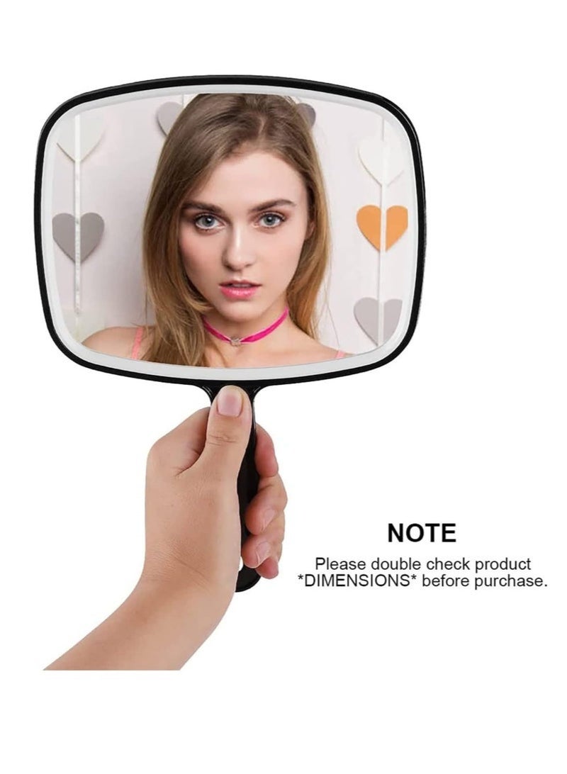 Bukela Handheld Mirror, Makeup Hand Mirror with Handle for Shaving, Makeup, Bathroom, Hair, Large Travel Handheld, hand held mirror for Makeup Home Salon Travel Use(Square Black 21.5 x 20 cm) - Image 5