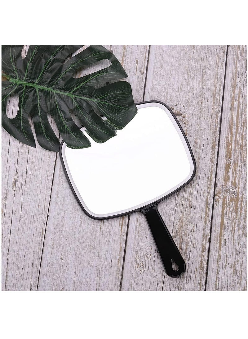 Bukela Handheld Mirror, Makeup Hand Mirror with Handle for Shaving, Makeup, Bathroom, Hair, Large Travel Handheld, hand held mirror for Makeup Home Salon Travel Use(Square Black 21.5 x 20 cm) - Image 4