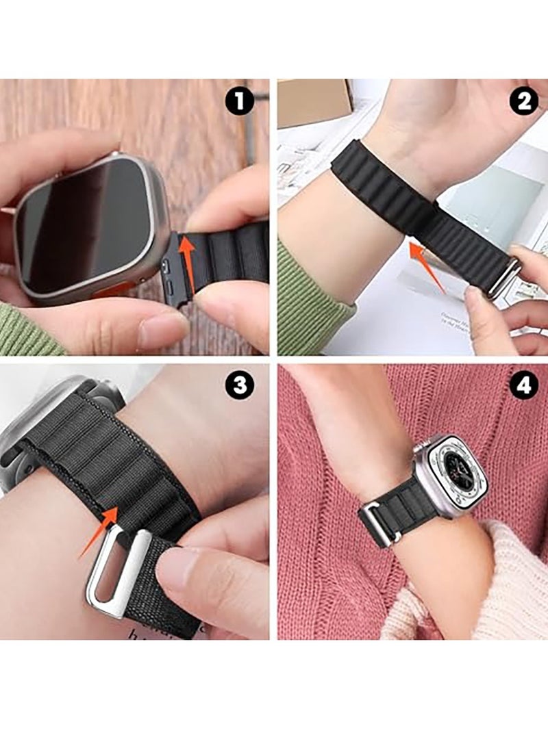 Generic - Trail/Alpine Loop Nylon Band Compatible with Apple Watch Ultra 2/Ultra Band 49mm 45mm 44mm 42mm, Adjustable with Metal C-Hook Strap for iWatch Ultra Series 9/8/7/6/5/4/3/2/1/SE2/SE - Image 1