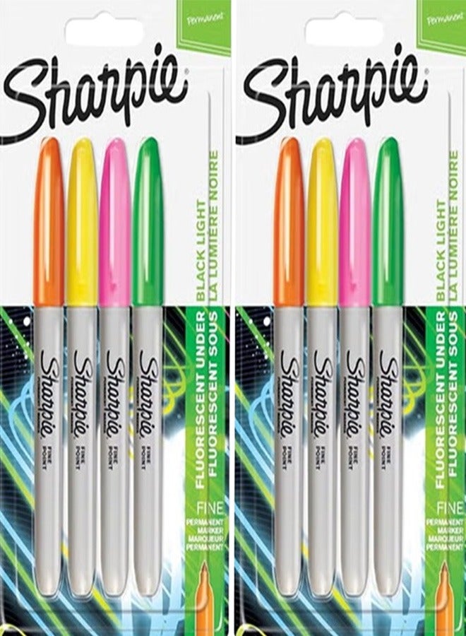 Sharpie 8-Piece Neon Permanent Marker Set – Bright Multicolour Markers for Writing, Art & Creativity - Image 1