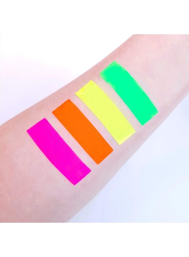 UV Glow Blacklight Face and Body Paint 0.34oz - Neon Fluorescent (0.34 Fl Oz (Pack of 4)) - Image 2
