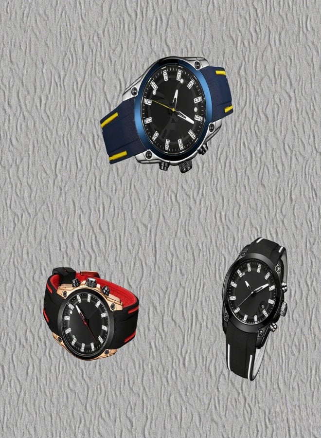 ميجر ساعة رجالية 2144 متعددة الوظائف، ساعة كرونوغراف أنيقة، ساعة يد كوارتز رسمية، مقاومة للماء حتى 3 ضغط جوي، ساعة رياضية مزودة بتقويم وسوار سيليكون مضيء للرجال - Image 5