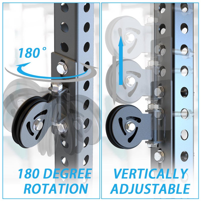 J Bryant نظام بكرة جيه براينت لرف الطاقة - يناسب حجم ثقب 5/8 بوصة، ملحق بكرة كابل لرفوف 2x2، 2x3، 3x3، سحب LAT ثقيل، ملحقات آلة كابل DIY، معدات صالة الألعاب الرياضية - Image 2