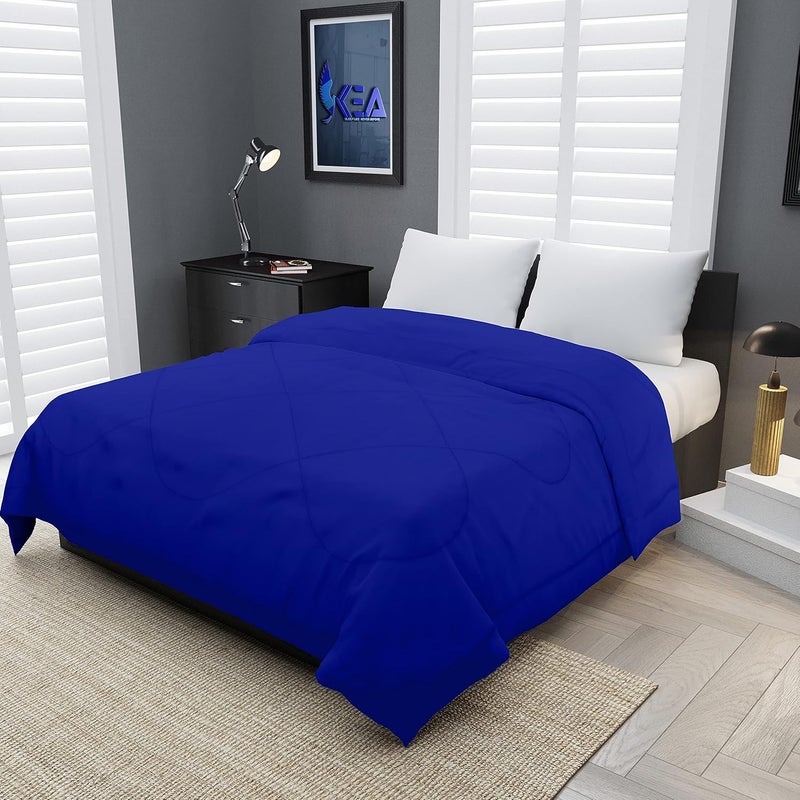 KEA KEA Microfibre Reversible Single Bed ComforterDuvet for All Weather Royal Blue 250GSMComforter Single  - Image 1