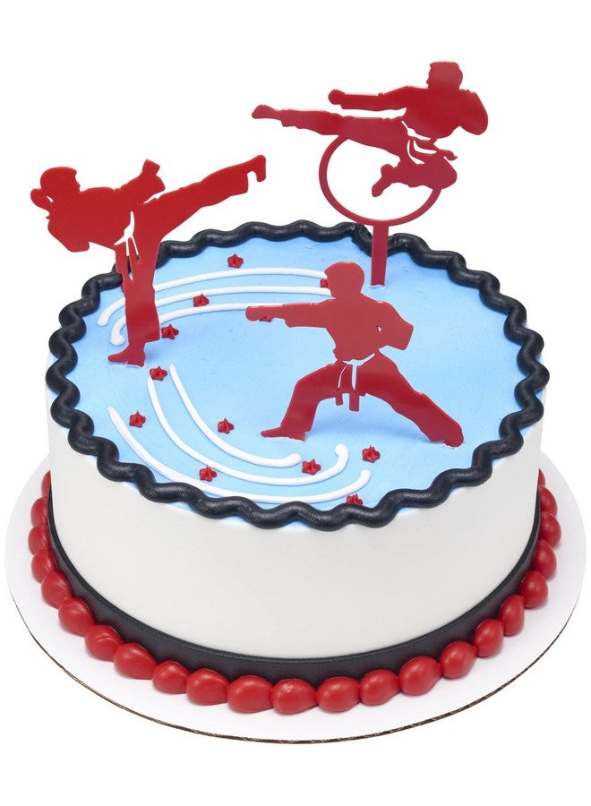 DecoPac مجموعة تزيين كعكة فنون القتال 3 قطع مع 3 فناني قتال لعيد الميلاد والاحتفالات الجماعية والفعاليات مصنوعة من بلاستيك آمن للطعام - Image 4