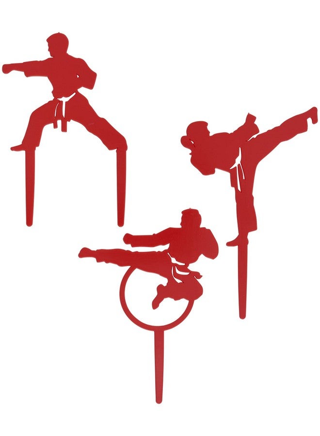 DecoPac مجموعة تزيين كعكة فنون القتال 3 قطع مع 3 فناني قتال لعيد الميلاد والاحتفالات الجماعية والفعاليات مصنوعة من بلاستيك آمن للطعام - Image 3