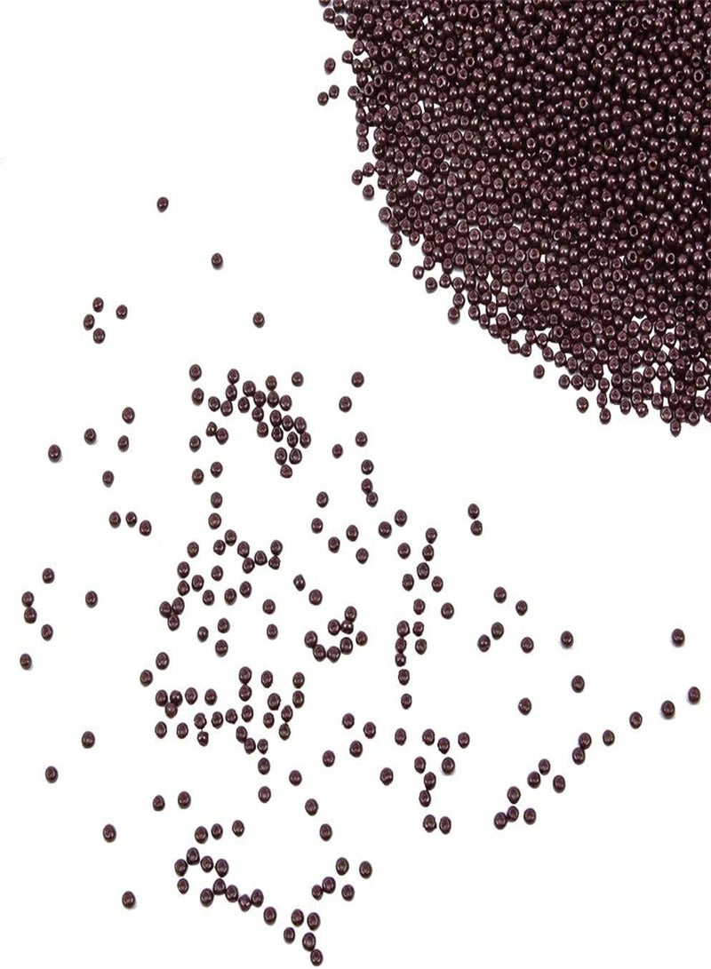 GGOOT 12/0 Glass Seed Beads, 60pcs Chocolate Brown Opaque Tiny Pony Beads 2mm Mini Spacer Loose Beads for Waist Chain Bracelet Earring Arts Crafts  - Image 4
