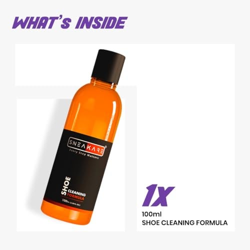 SNEAKARE Shoe Cleaning Formula 100ml - Shoes Cleaner for Leather, Canvas, Mesh, Sneakers - Peach Fragrance Formula for Deep Shoe Cleaning -Travel Friendly Dirty Shoes Cleaner - Image 3