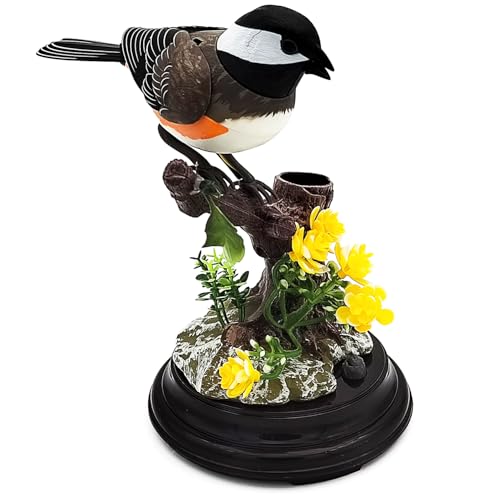 Tipmant Realistic Electronic Sparrow Bird Toys Electric Animal Pets Move Chirp Home Office Table Desk Wall Decoration Kids Birthday Gifts - Image 1