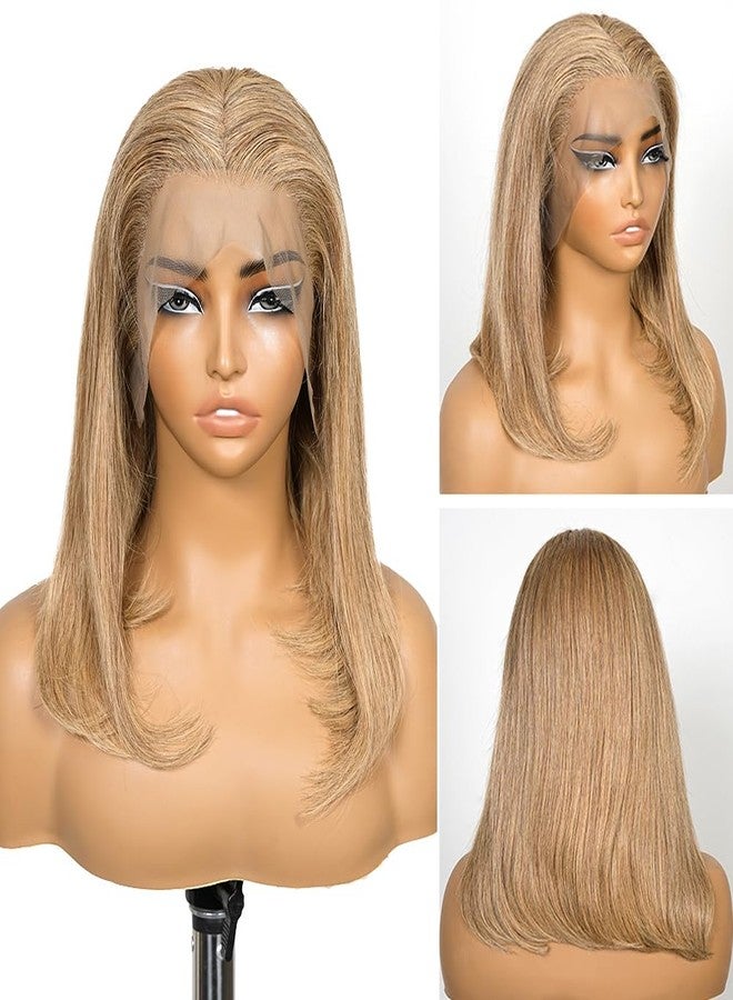 SUPERNOVA #27 Honey Blonde Short Bob Wig Human Hair Straight 13 * 4 Hd Lace Front Wigs For Black Women Pre Plucked Pre Cut Human Hair Bob Wig With Baby Hair 180 Density 14 Inch - Image 5