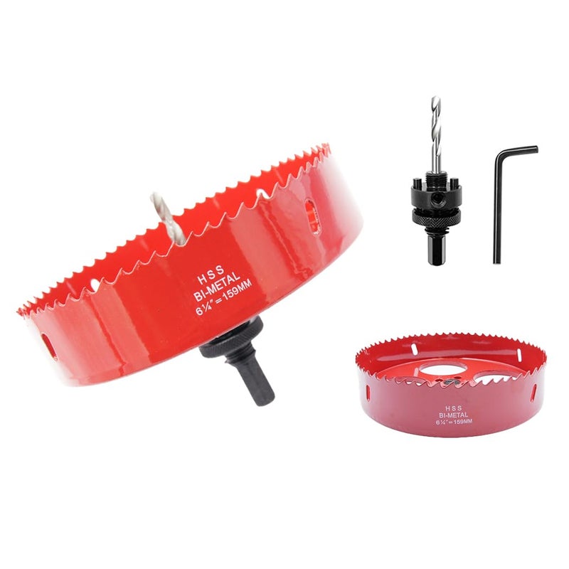 Laiwei 159mm Hole Saw, Heavy Duty Mandrel Hole Cutter for Drilling Wood, Aluminum Profile, PVC and Other Materials(6-1/4") - Image 1