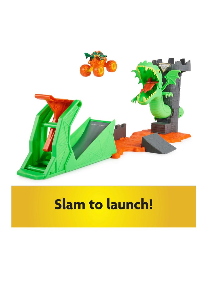 Monster Jam Dragon Playset with Exclusive 1:64 Scale Truck, Kids Toys for Boys Green Ages 3 and up - Image 2