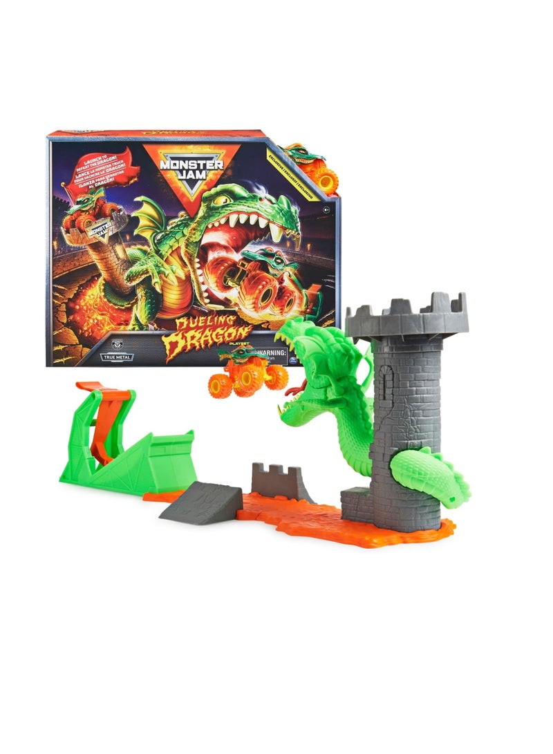 Monster Jam Dragon Playset with Exclusive 1:64 Scale Truck, Kids Toys for Boys Green Ages 3 and up - Image 1