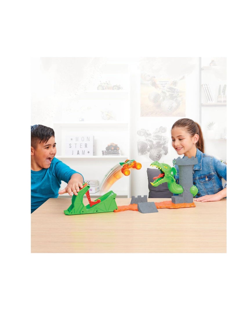 Monster Jam Dragon Playset with Exclusive 1:64 Scale Truck, Kids Toys for Boys Green Ages 3 and up - Image 3