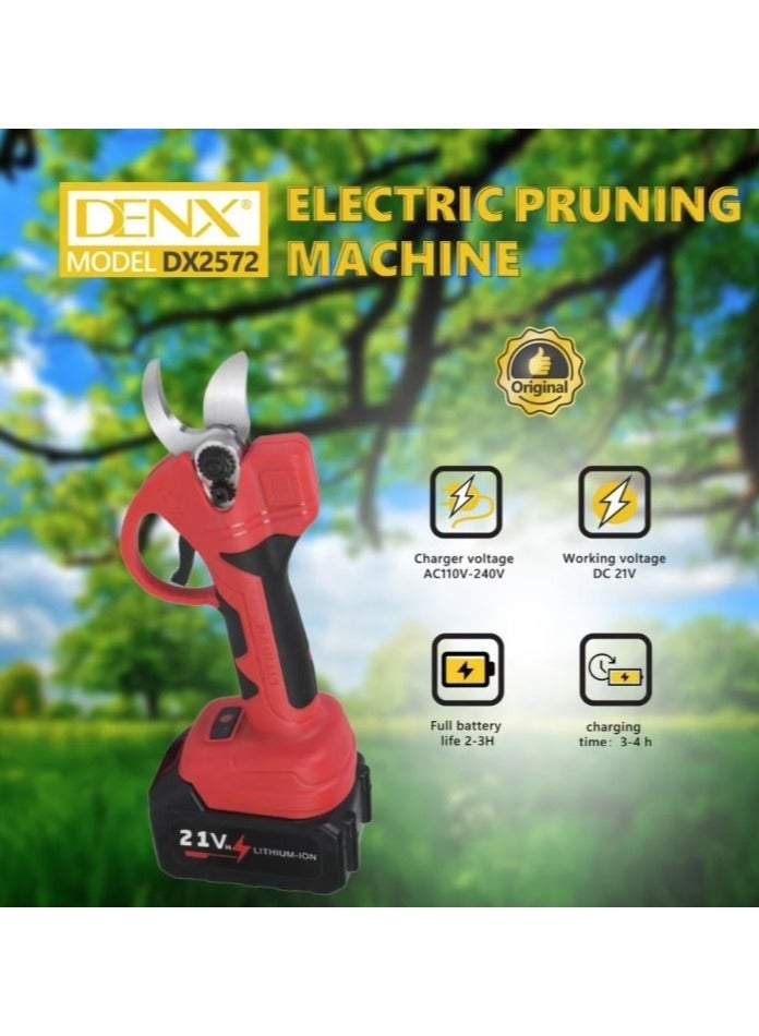 Denx Portable Cordless Electric Tree Pruning Shears, Replaceable Blades, 500W Battery - Image 3
