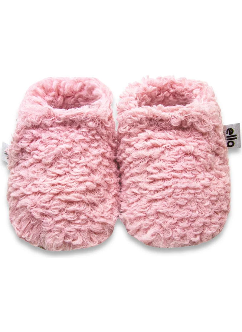 ايلا بونا Tedy Baby Slippers Home Booties, Non-Slip Sole, Organic Cotton Lining, Home Nursery Shoes Pink
