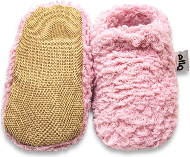 Ella Bonna Tedy Baby Slippers Home Booties, Non-Slip Sole, Organic Cotton Lining, Home Nursery Shoes Pink  - Image 3