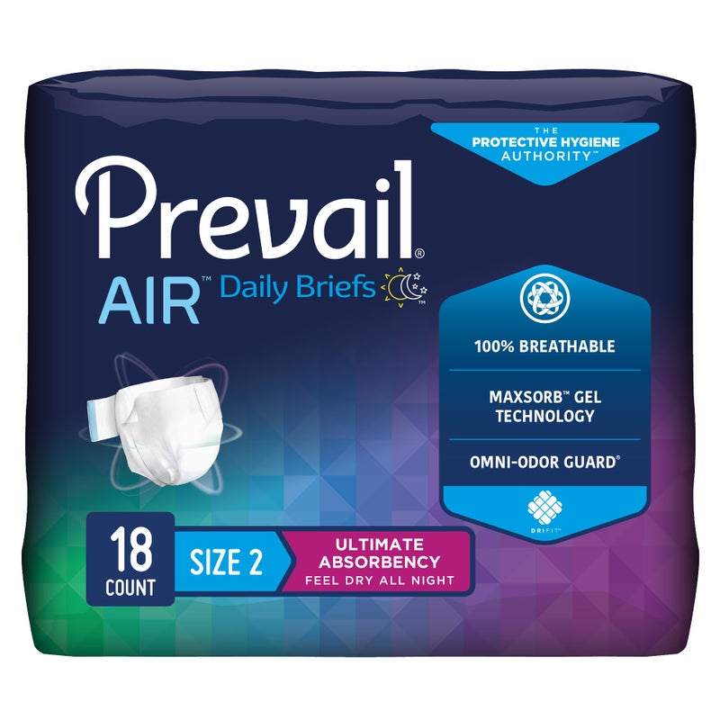 Prevail Breezers 360 Incontinence Briefs, Ultimate Absorbency, Size Two, 72 Count - Image 1