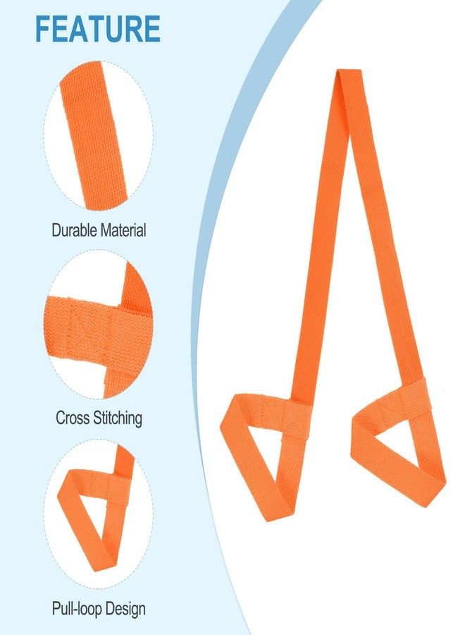 PATIKIL Yoga Mat Strap, 4 Pack Adjustable Yoga Mat Carrier Straps Sling Cotton Anti Slip Mat Holder Stretching Band for Exercise, Orange - Image 3