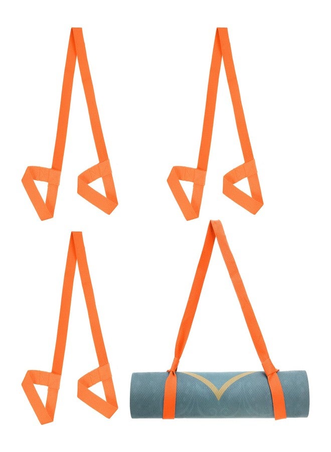 PATIKIL Yoga Mat Strap, 4 Pack Adjustable Yoga Mat Carrier Straps Sling Cotton Anti Slip Mat Holder Stretching Band for Exercise, Orange - Image 1