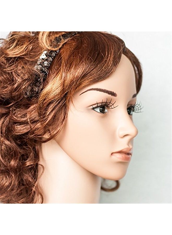 EMILYSTORES Spider Web Crown Halloween Costume Fancy Fashion Party Look Black Paper Lashes False Eyelashes 1 Pairs