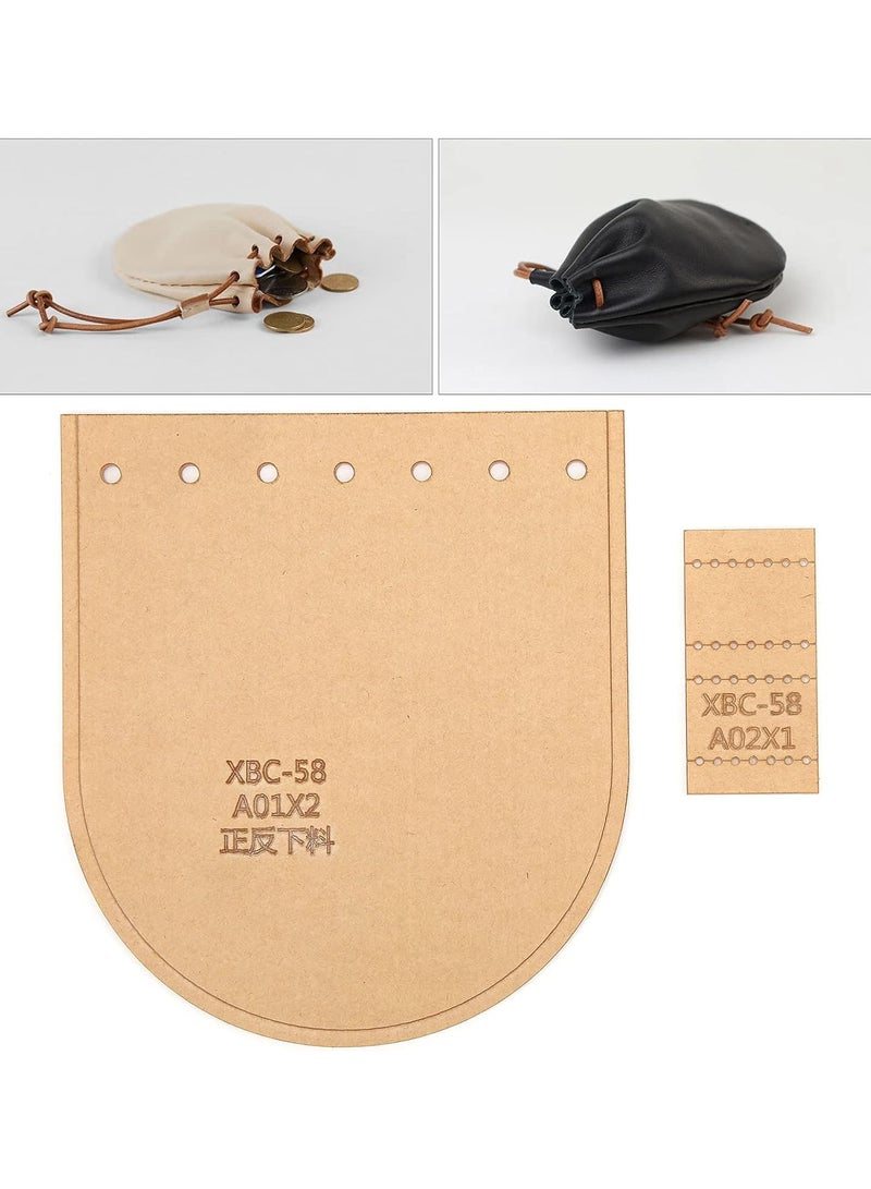 GGOOT Wallet Pattern Stencil, Leather Making Template Acrylic Clear DIY Leather Crafts Transparent 2pcs for Leather Craft Quilting Sewing for DIY Leather Crafts  - Image 3