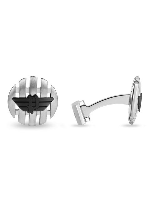 Onset Cufflinks for Men Convex Design with Black P Wing Logo