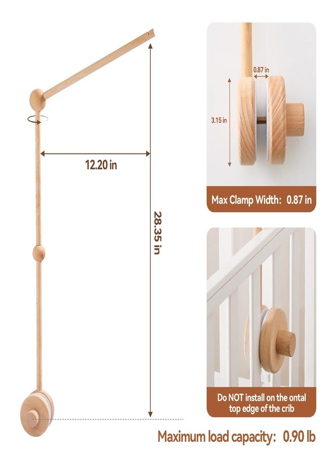 let's make Baby Crib Mobile Arm - Wooden Baby Mobile Crib Holder for Mobile Hanging Baby Crib Attachment for Nursery Decor - Image 3