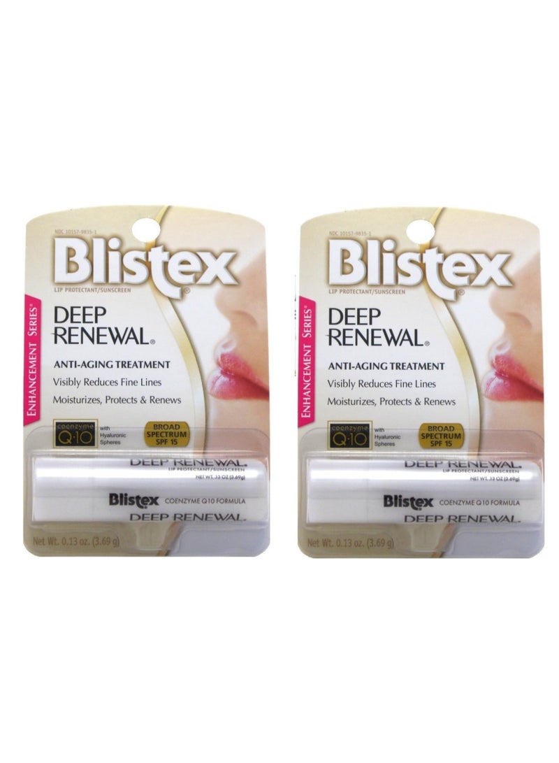 بليستكس مرطب الشفاه العميق المتجدد بعامل حماية من الشمس SPF 15، 0.13 أونصة (3.69 جم) × 2