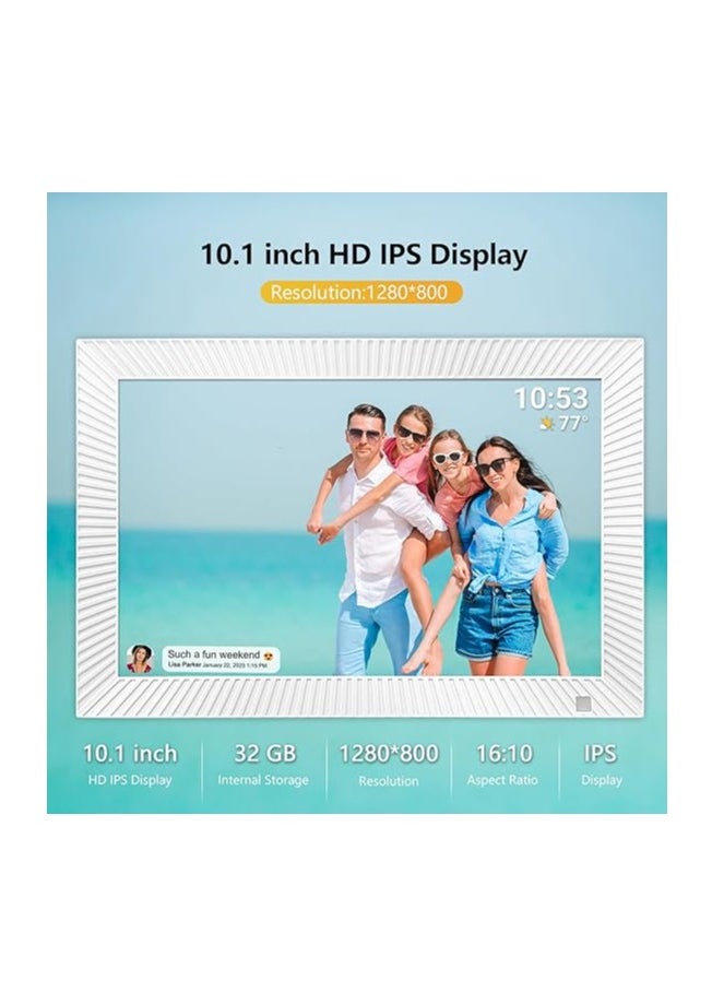 Generic - FRAMEO Smart Wifi Digital Photo Frame 10.1 inch 16G Internal Storage 1280x800 IPS Touch Screen Motion Sensor Auto-Rotation Share Photos and Videos Instantly via Frameo APP (10.1 inch) - Image 1