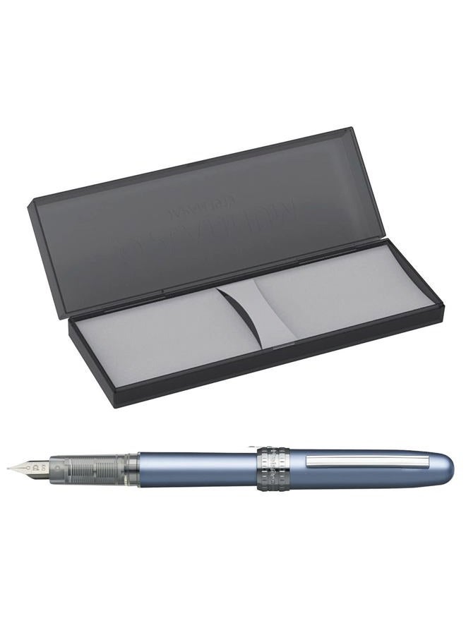 Platinum Fountain Pen, Plaisir Fine Nib, Frosty Blue - Image 4