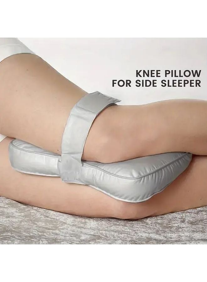 Gray Adjustable Leg Pillow For Side Sleepers Reduces Friction Comfortable Support Cushion - Image 2